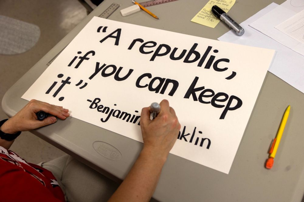 Sign: a Republic if you can keep it.