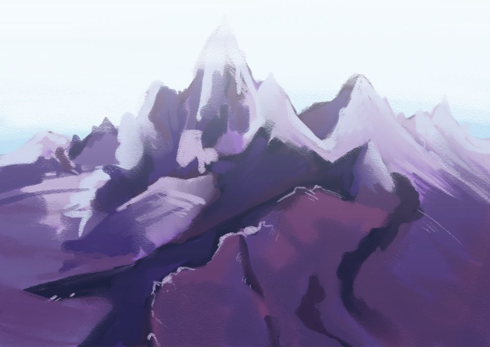 a painting of a mountain