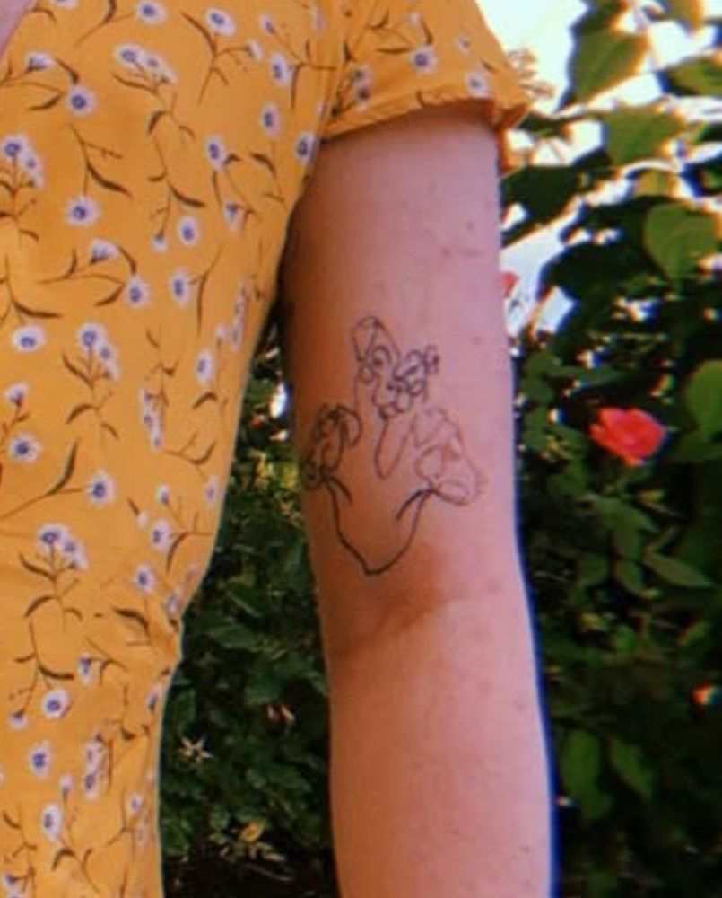 before the touchup! the tattoo was supposed to be fineline but it was very inconsistent, faded in some areas and blown out in others. 