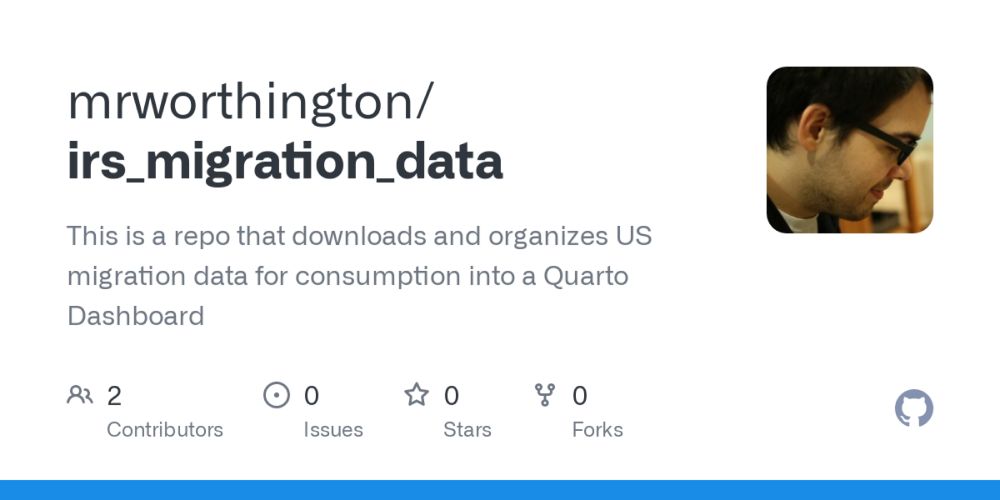 GitHub - mrworthington/irs_migration_data: This is a repo that downloads and organizes US migration data for consumption into a Quarto Dashboard