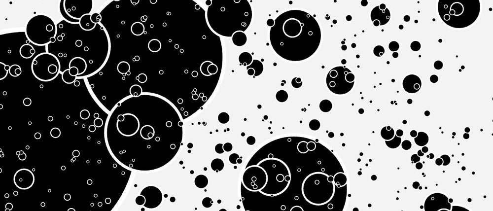 Many circles of different sizes, representing a visualization of inequality