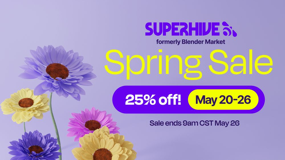 Superhive, formerly Blender Market, Spring Sale. 25% off May 20-26. Sale ends 9am CST May 26