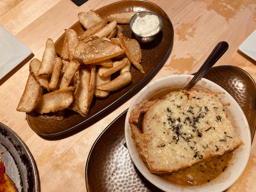 truffle fries and french onion soup