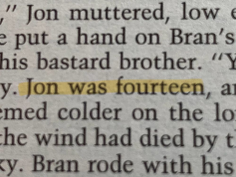 highlighted book text: Jon was fourteen.
