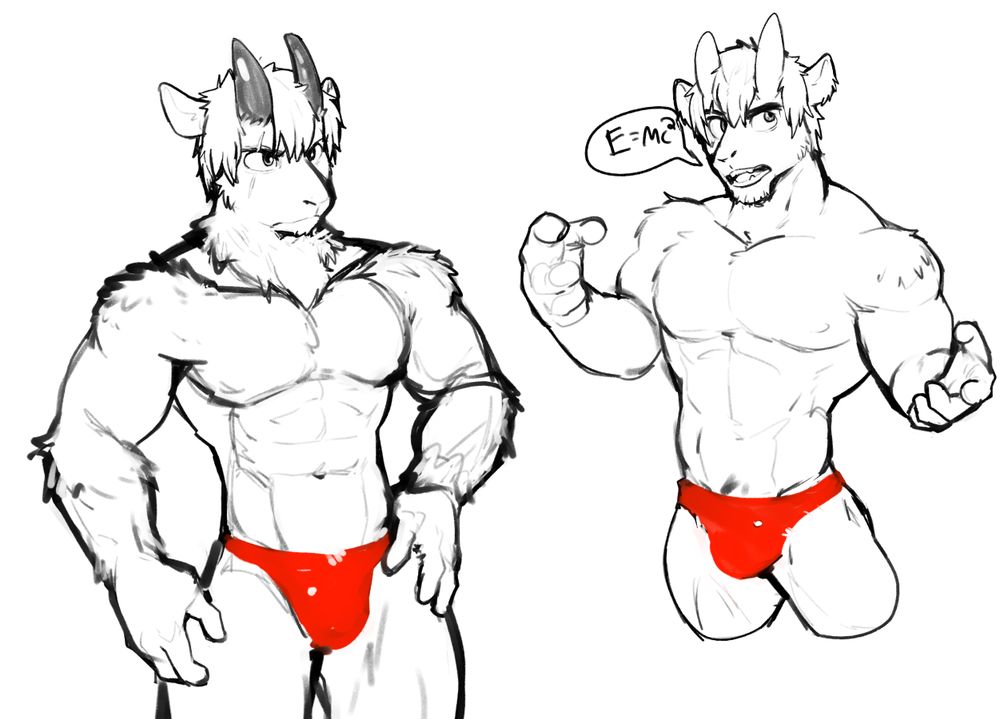 anthro goat guy in a speedoooo