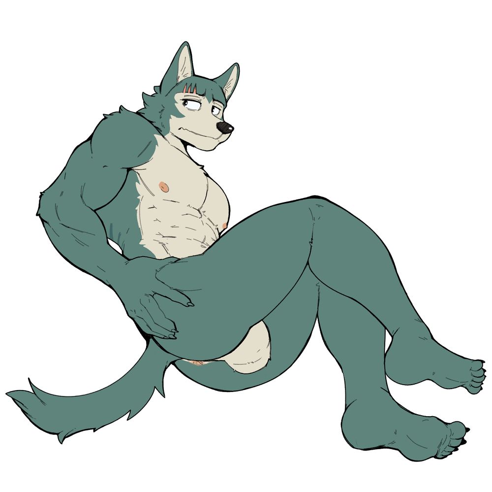 legoshi naked and exposing his b-hole and balls