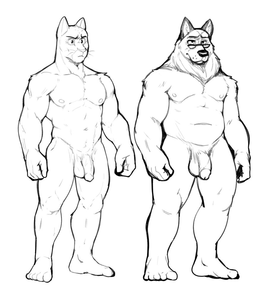 blacksad and smirnov standing naked with cocks out