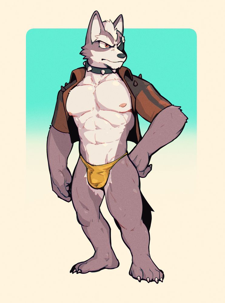 wolf odonnell wearing a golden mankini
