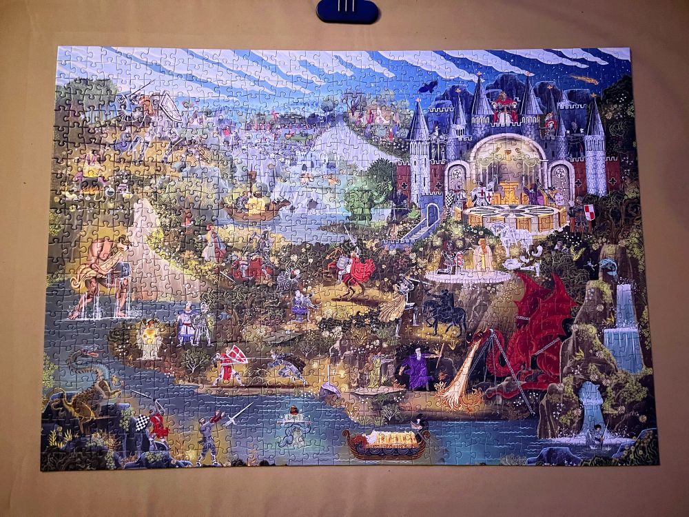 the world of king arthur puzzle by adam simpson - completed 