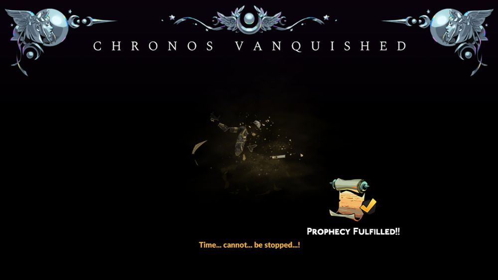 chronos vanquished screen from hades 2