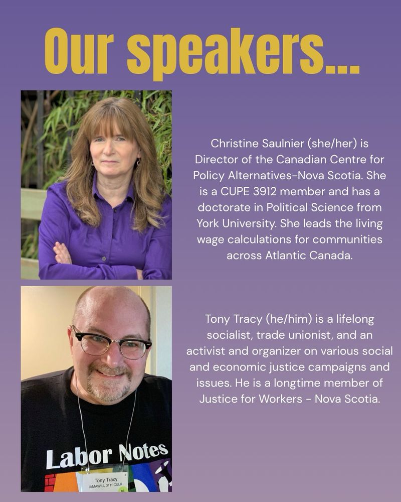 PUBLIC FORUM on the Tariff Crisis & Emergency Supports Needed

HYBRID MEETING: in person *and* online on Zoom

NO ONE LEFT BEHIND: Organizing A Workers-First Agenda To Address The Tariff Crisis

TUESDAY APRIL 22nd @ 6:30pm
RadStorm
2177 Gottingen Street
Halifax, NS

SPEAKERS:

Christine Saulnier
Nova Scotia Director
Canadian Centre for Policy Alternatives-NS (CCPA-NS)

Tony Tracy
Activist and Organizer
Justice for Workers Nova Scotia (J4W-NS)

Coffee and light snacks available.

Doors Open: 6:00pm
Forum Begins: 6:30pm

REGISTER for HALIFAX EVENT:
http://bit.ly/TariffsHalifax

HYBRID on ZOOM:
http://bit.ly/TariffsHalifaxZoom
6:30pm Atlantic / 5:30pm Eastern / 2:30pm Pacific
TUESDAY APRIL 22nd 2025

Organized and Hosted by: 
JUSTICE FOR WORKERS - NOVA SCOTIA (J4W-NS)

Co-Sponsored and Endorsed by:
 • Halifax-Dartmouth & District Labour Council (HDDLC)
 • Halifax Workers' Action Centre (WAC)
 • Spring Socialist Network / Spring Magazine
