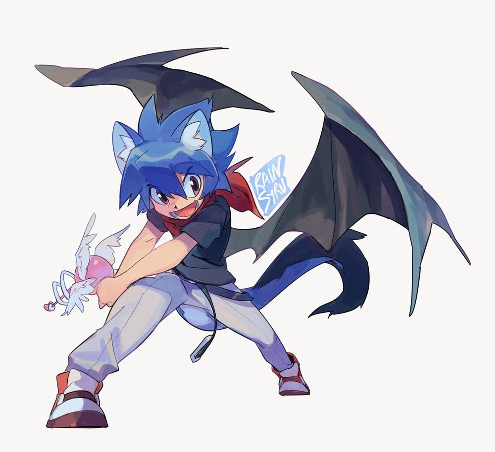 Heartbreak AU Huey holding his Lovegun and striking a cool pose. This was a study of Nobuteru Yuuki's work! 