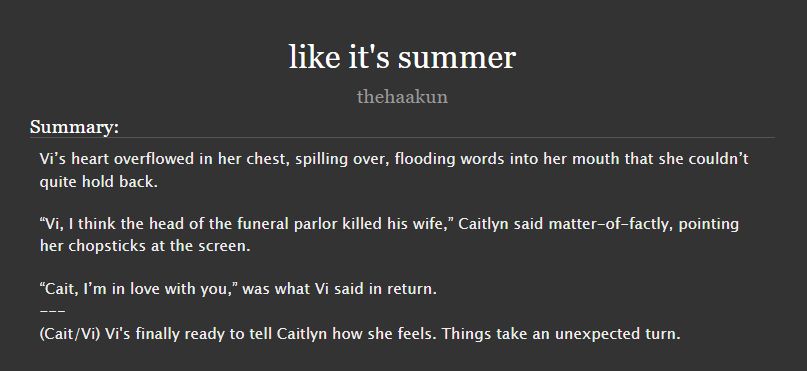 StillFantastic #FirstDate prompt: Vi's finally ready to tell Caitlyn how she feels. Things take an unexpected turn.