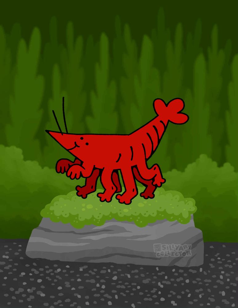 A red freshwater shrimp with human limbs