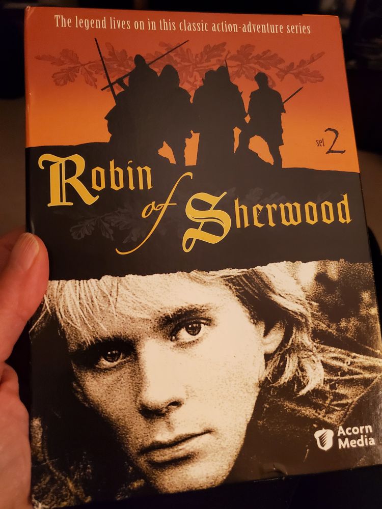 DVD set of the British TV series Robin of Sherwood, Set 2, featuring Jason Connery's face (the actor playing Robin Hood).