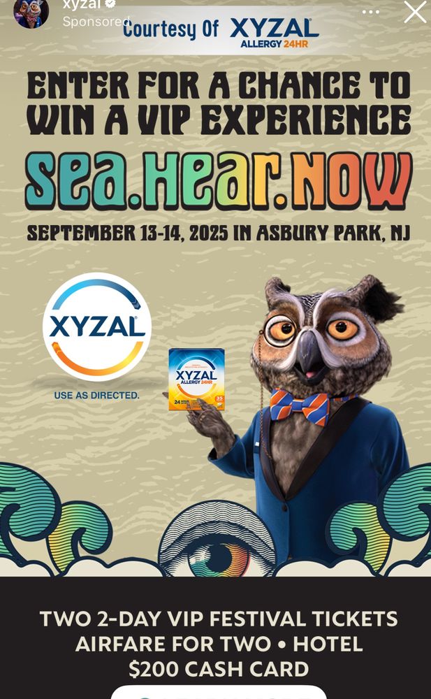 Instagram post “enter for a chanc to win a bip experience sea.Hear.Now, with the XYXAL Owl