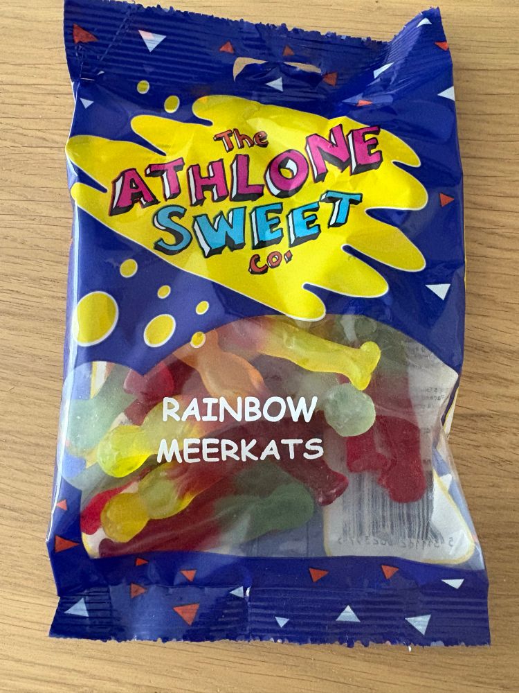 A bag of gummy meerkats 