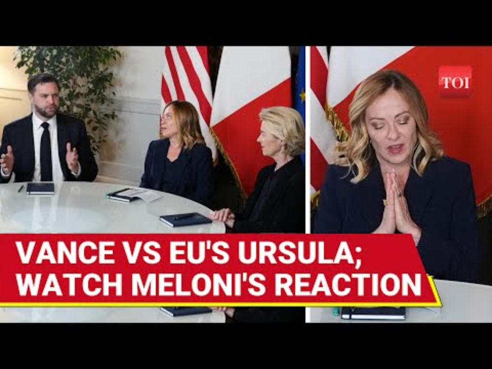 Big Faceoff In Rome: Meloni Steps In, 'Separates' Vance & EU Chief | Trump Deputy 'Schooled'