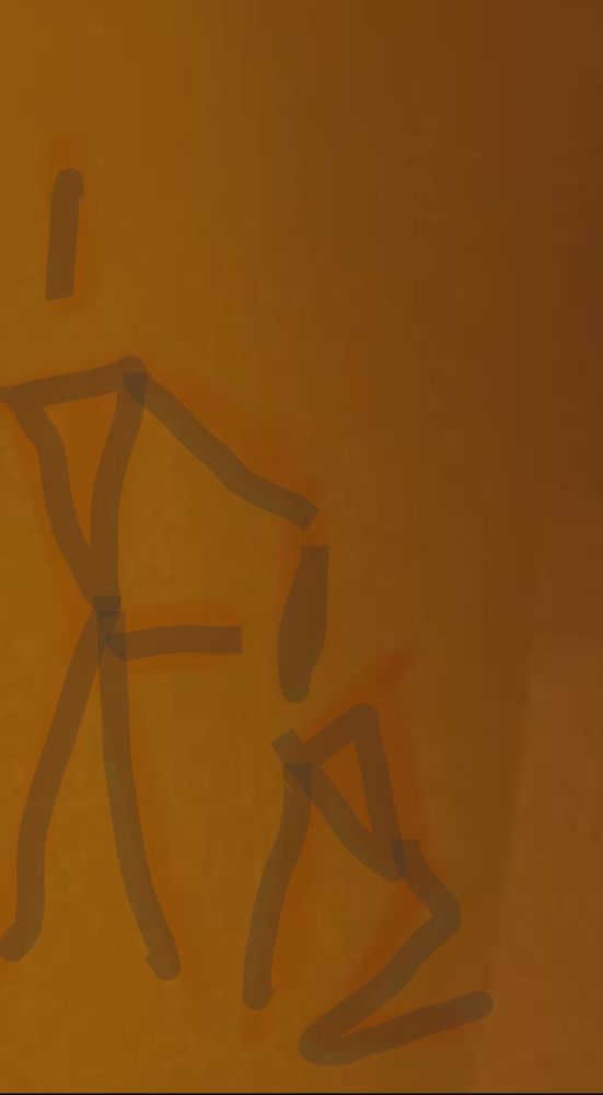 Clearer outline of cave art of sucking dick