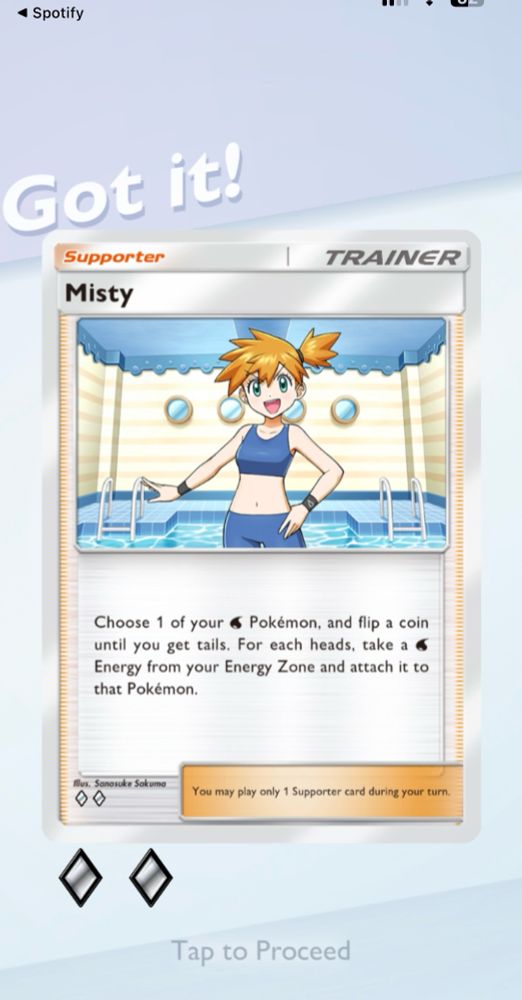 Image of misty card from Pokémon TCGP app.