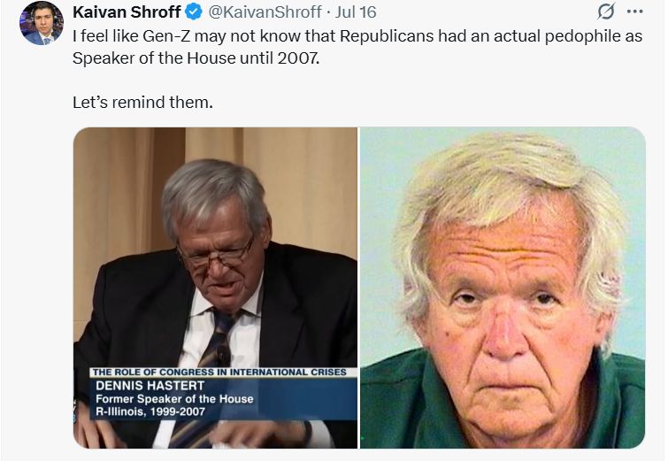 Picture of disgraced GOP SOTH Dennis Hastert