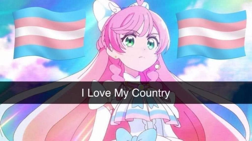 Anime girl with the trans flag