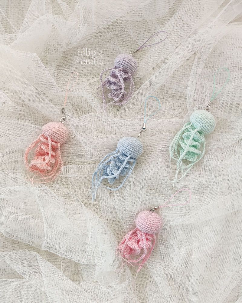 jellyfish phone charms in pastel colors