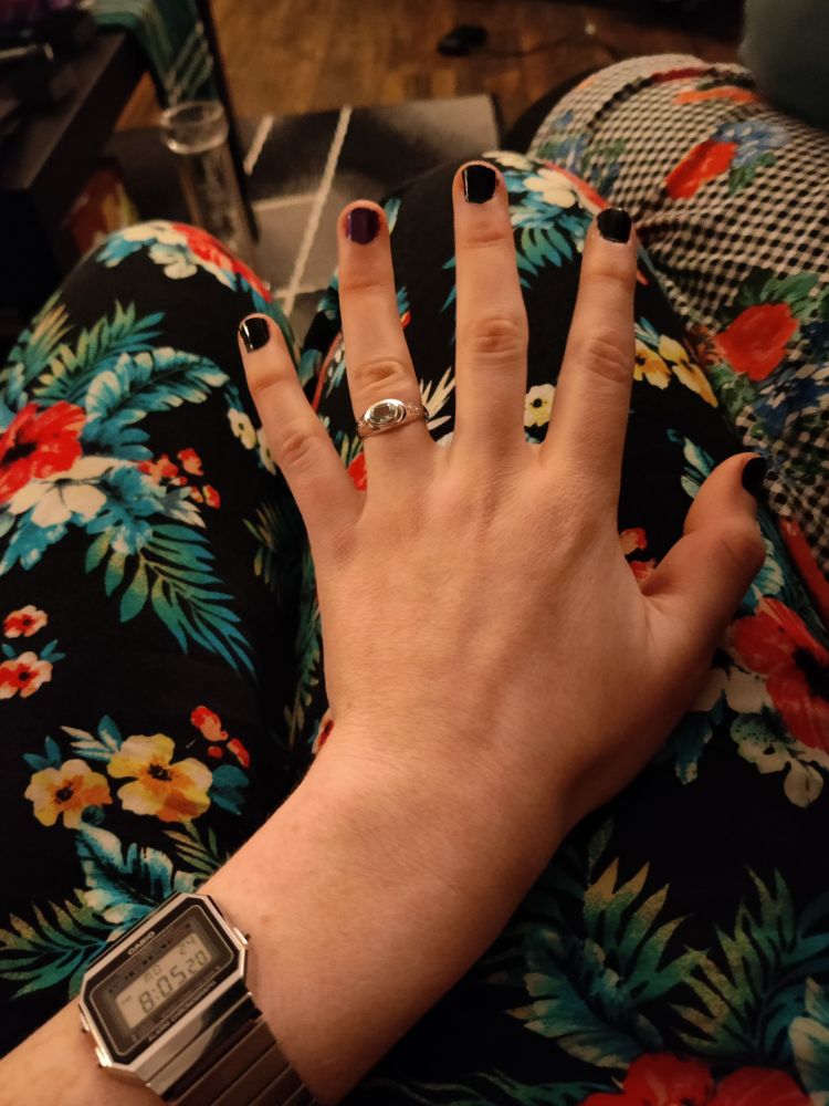 My hand with a ring on it