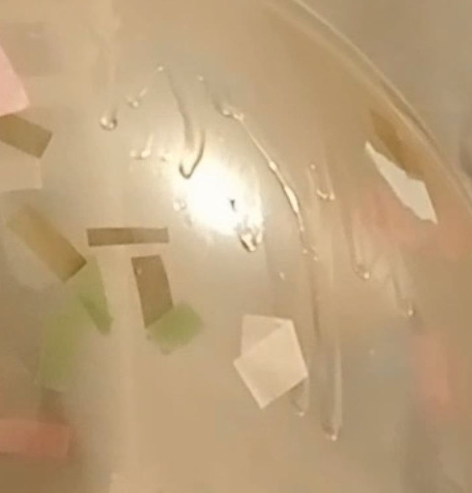 Latex polish on the balloon close-up