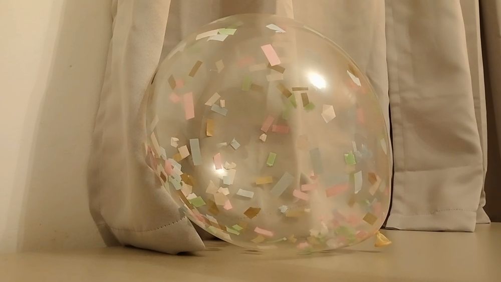 Clear confetti balloon