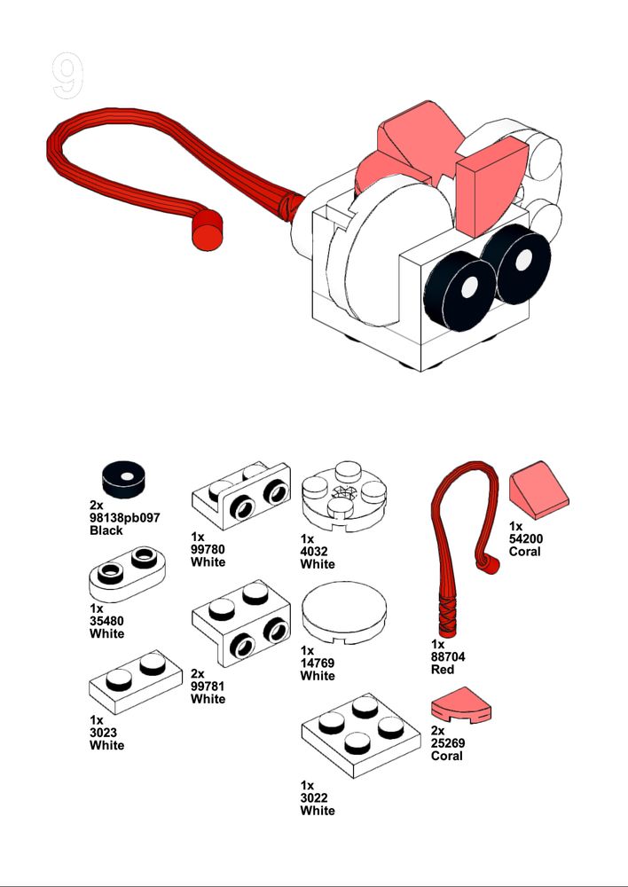 Instructions and parts list for lego bibi
