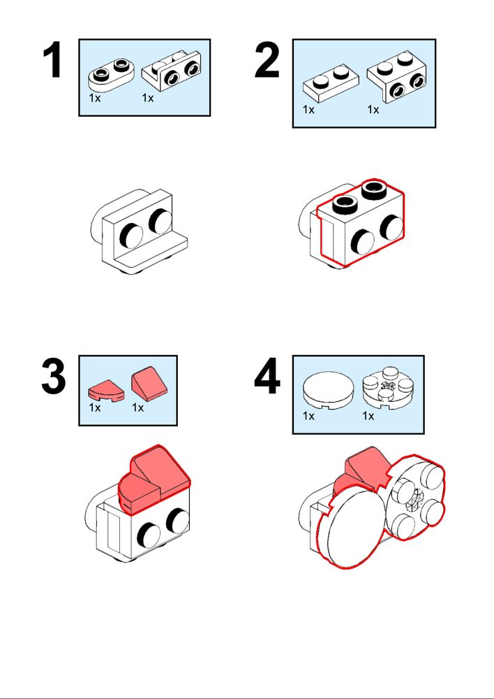 Instructions to build LEGO mouse