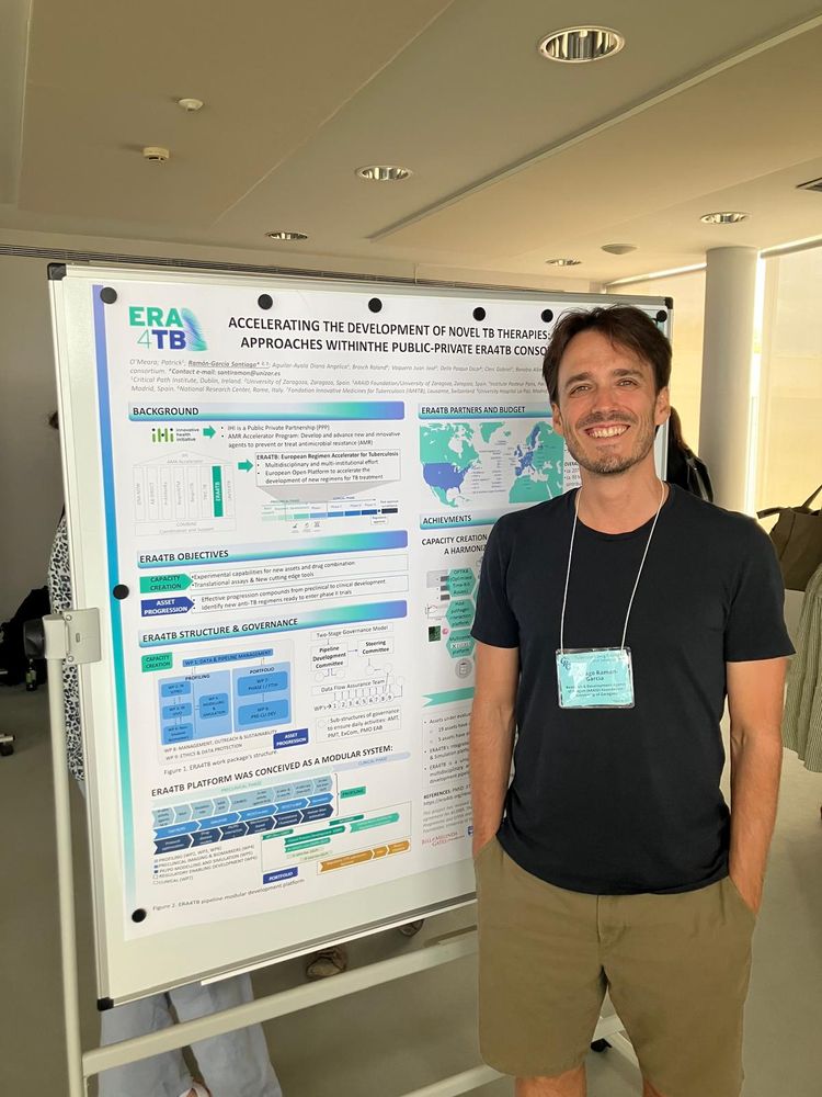 An image of Santiago Ramon, standing in front of his poster at the Gordon Research Conference.