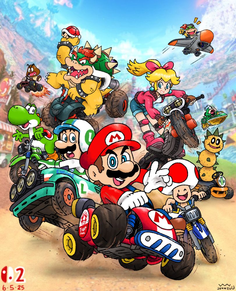 Mario racing with friends