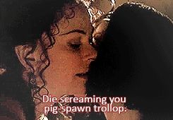 Atia of the BBC/HBO series Rome whispering 