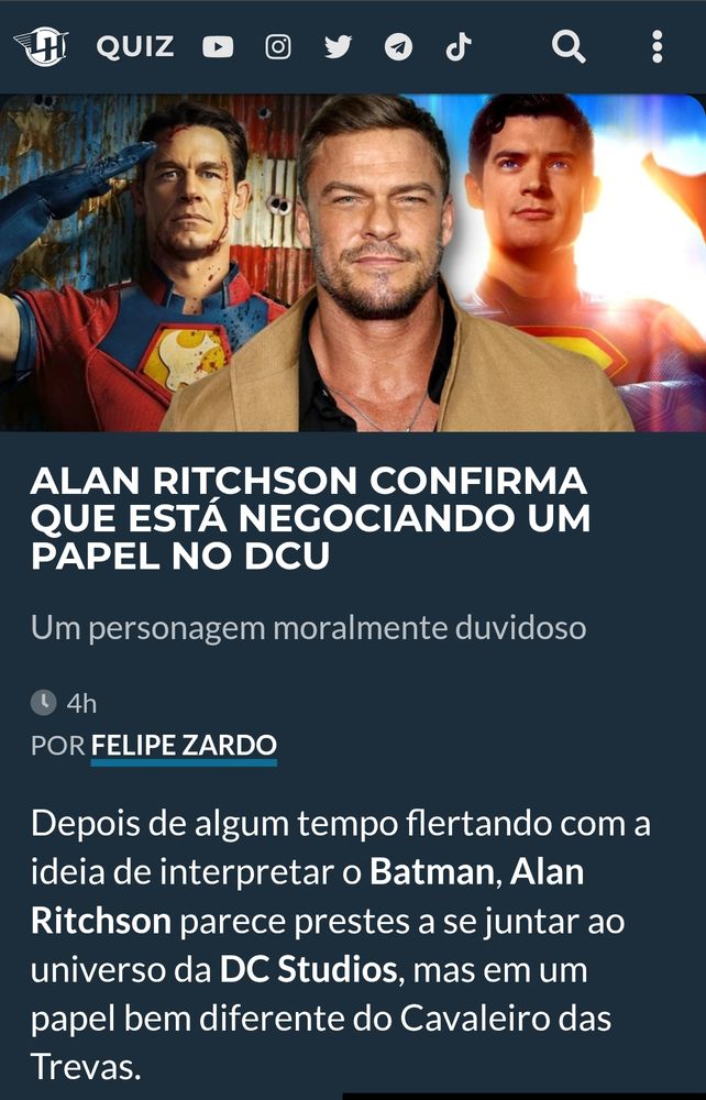 Alan Ritchson no DCU