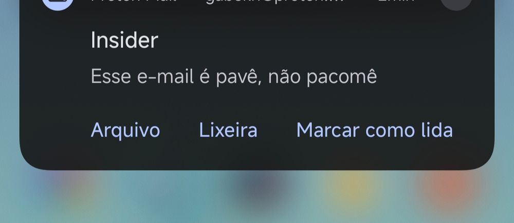 Notificação de email bem humorado da Insider 