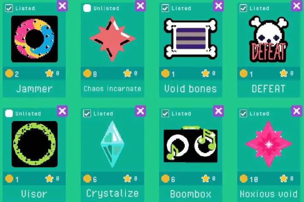 only notable ones. a couple of boombox based eye things, medkit's crystal, and an old vs new version of subspace's crystal