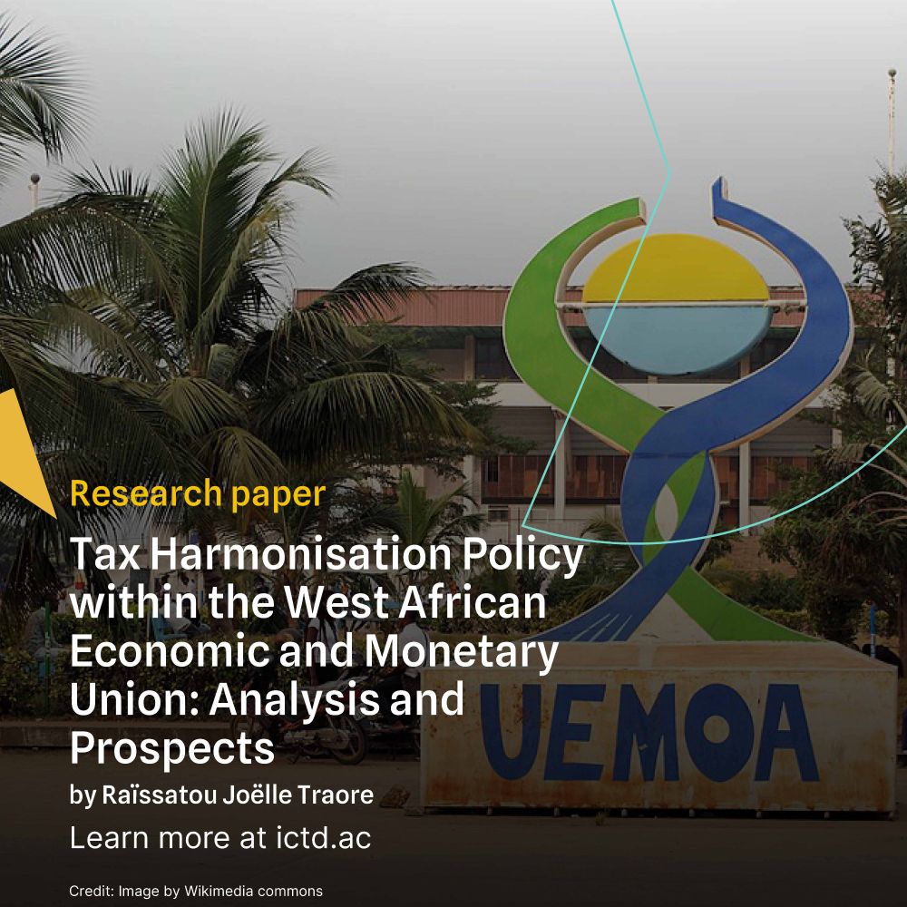 Art card featuring the text: "Research Paper: Tax Harmonisation Policy within the West African Economic and Monetary Union: Analysis and Prospects by Raissatou Joelle Traore". 