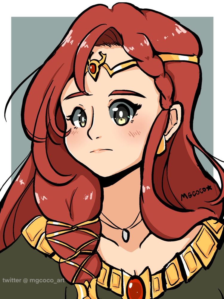 A portrait of Hera with a contemplative expression 