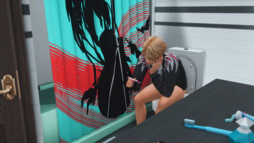 a wide shot of him in the bathroom waiting to find out if taehyung knocked him up. can you imagine