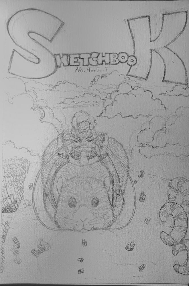 Josie flying on her pet hamster Gigi.