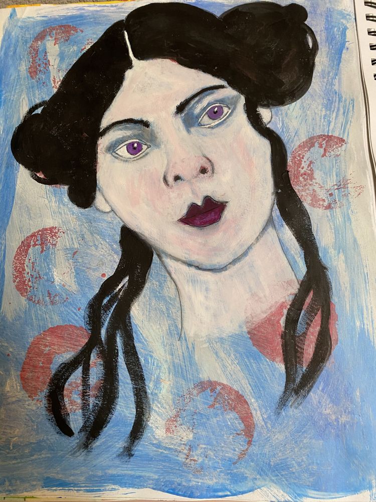 Mixed media art of of my FMC Isolda's younger sister. 