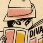a close up of the last panel to "Jucika and the polite driver," cropped in a way so that the magazine (originally "DIVAT" which translates to "FASHION") is spelt like "DIVA"