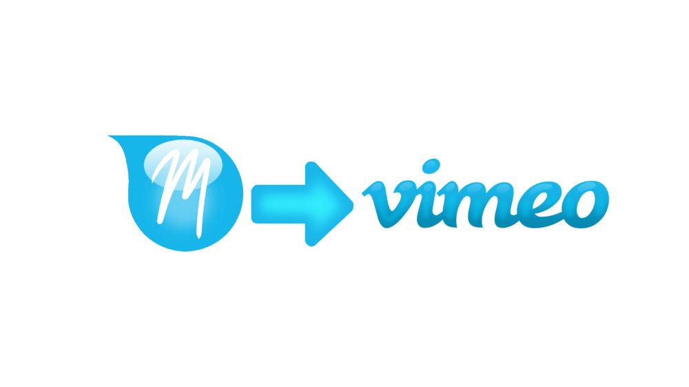 the cursive m icon, an arrow pointing to the right, and a glossy vimeo logo.

i'm going there until youtube can get their crap together.
