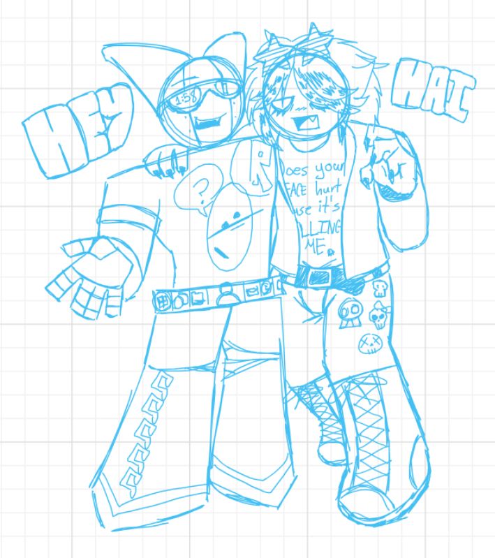 Character on the left belongs to my partner. The character on the right belongs to me!