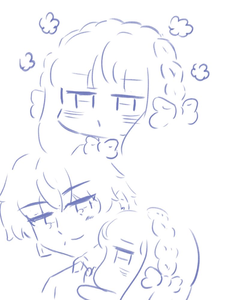 Florina pouting and going to hug Gilgamesh