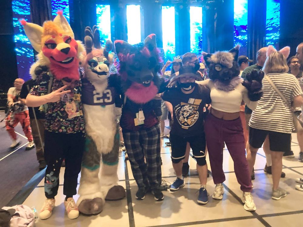 Group pic of Sorry Ronnie We Overslept 
Featuring Kenzie Charlie Caribou Lucid Zugz and Astora Grey from left to right