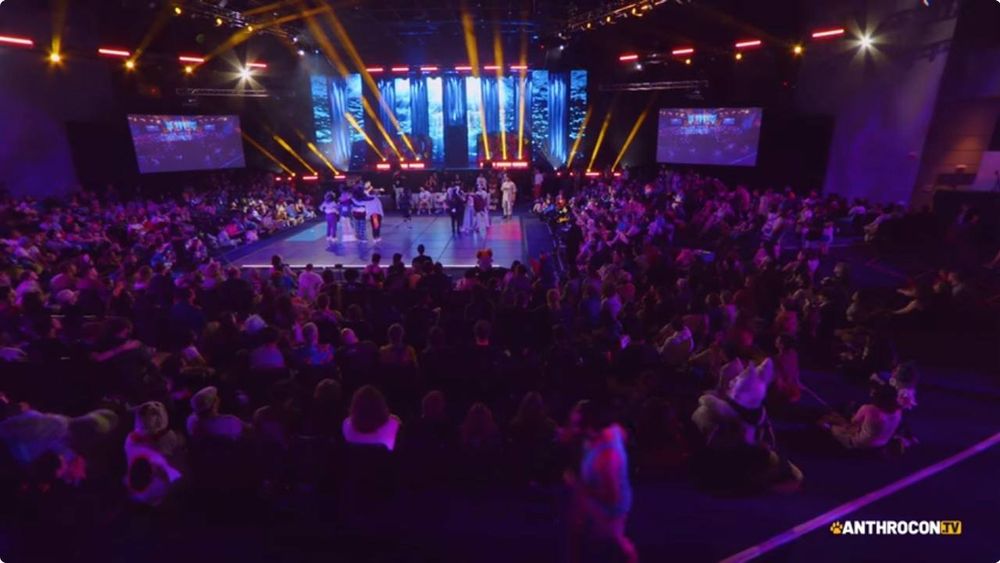 Overhead shot of both Sorry Ronnie we overslept and Loyal Creatures Crew on the Stage