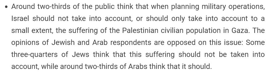 Around two-thirds of the public think that when planning military operations, Israel should not take into account, or should only take into account to a small extent, the suffering of the Palestinian civilian population in Gaza...